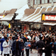 Customers queue outside the first McDonald's in Moscow in January 1990.
